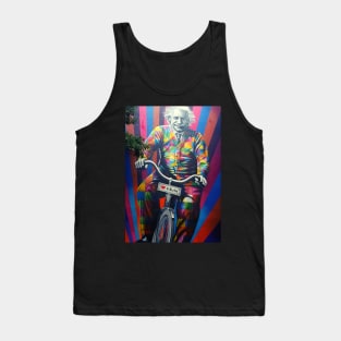 Einstein riding a bike. Tank Top